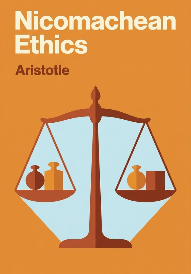 Book cover of Nicomachean Ethics  by Aristotle — critical summary review on 12min
