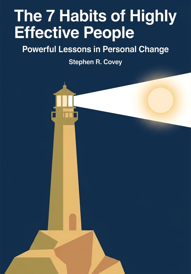 Book cover of The 7 Habits of Highly Effective People by Stephen R. Covey — critical summary review on 12min