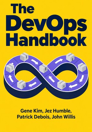 Book cover of The DevOps Handbook by Gene Kim & Jez Humble & Patrick Debois & John Willis — critical summary review on 12min