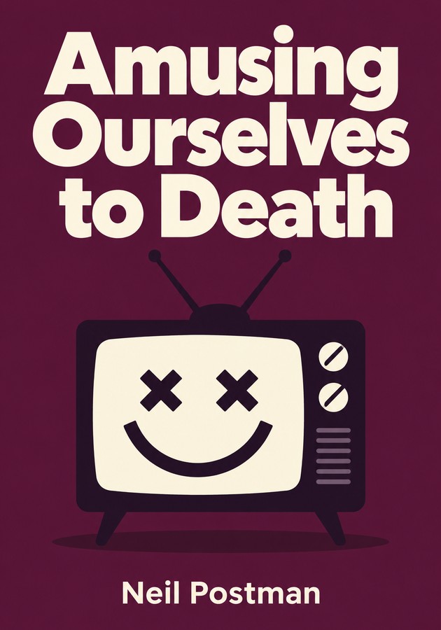 Book cover of Amusing Ourselves to Death by Neil Postman — critical summary review on 12min