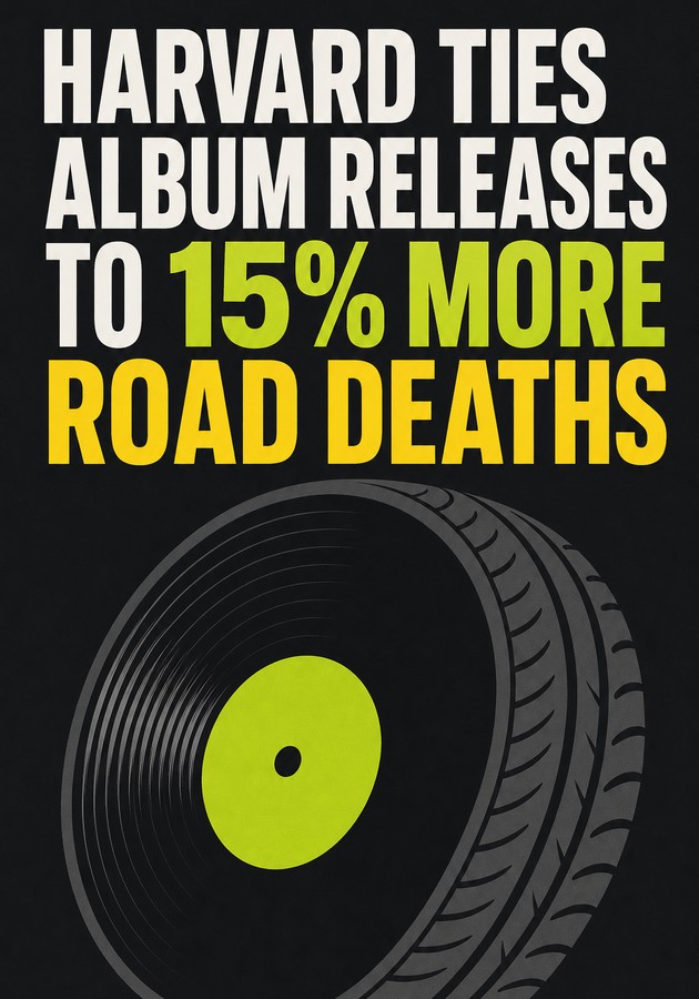 Book cover of Harvard ties album releases to 15% more road deaths by 12min Originals — critical summary review on 12min