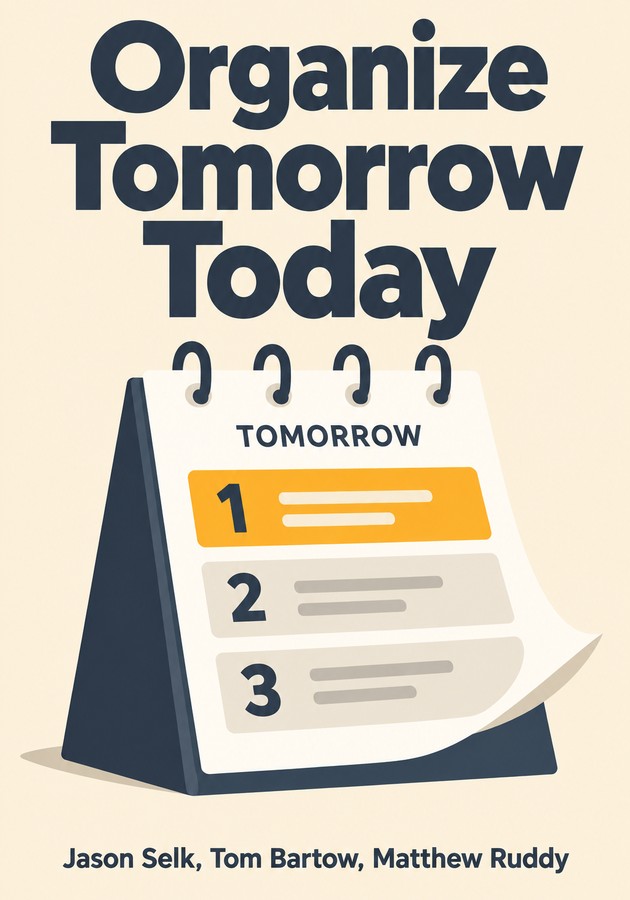 Book cover of Organize Tomorrow Today by Tom Bartow — critical summary review on 12min