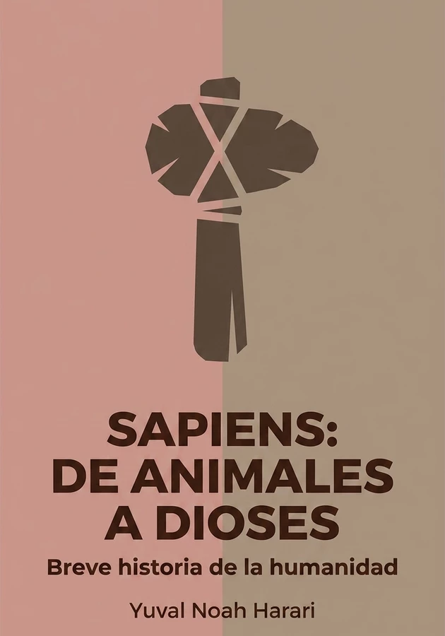 Portada del libro Sapiens: De animales a dioses, de Yuval Noah Harari — resumen crítico y reseña en 12min