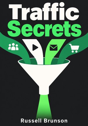Book cover of Traffic Secrets by Russell Brunson — critical summary review on 12min