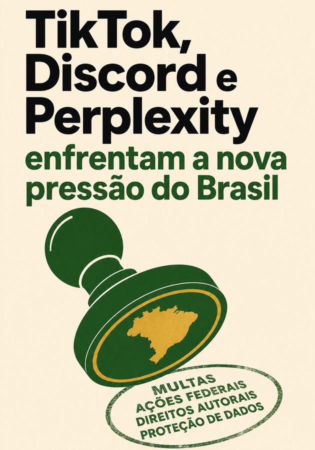 Capa do livro TikTok, Discord e Perplexity enfrentam a nova pressão do Brasil, de 12min Originals — resumo e resenha crítica no 12min